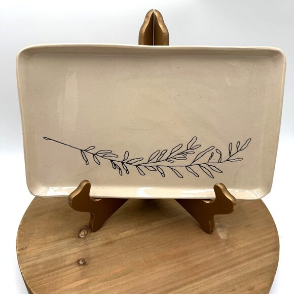 CSF Ceramics Small Tray: Lavender Tan black trinket key dresser table home decor - Picture 1 of 8